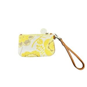 Spartina 449 Yellow and Cream Floral Wristlet Coin Purse